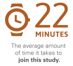 It takes 22 minutes to join the Healthy Aging Study and contribute to a large public health initiative